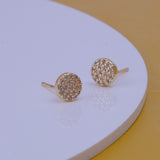 Little gold Plated Round Stud Earrings Elegant Tiny Wheel Jewelry For Kids