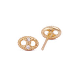 Tiny Oval Wheel Stud Earrings Elegant Gold Plated Jewelry For Her