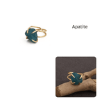 18K Gold Plated Raw Citrine Ring, Statement Jewelry Adjustable Ring 5393