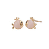Adorable Gold Plated Enamel Fish Stud Earrings Whimsical Gold Fish Earrings