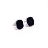 Black Cushion-Cut Earring Tiny Stud Jewelry