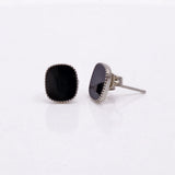 Black Cushion-Cut Earring Tiny Stud Jewelry