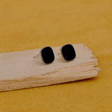 Black Cushion-Cut Earring Tiny Stud Jewelry