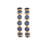 Blue Chalcedony Gemstones Hoop Gold Plated Handmade Statement Jewelry