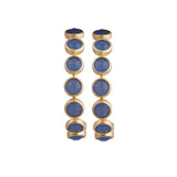 Blue Chalcedony Gemstones Hoop Gold Plated Handmade Statement Jewelry