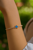 Blue Star Enamel Bangle Cubic Zircon Gemstone Bangle Gold Plated Jewelry
