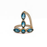 Blue Topaz Ring Dainty Gold Plated Ring, December Birthstone Ring Blue Topaz