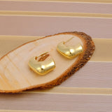 Bold Abstract Sculptural Chunky Gold Plated Hoop Earrings