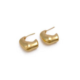 Bold Abstract Sculptural Chunky Gold Plated Hoop Earrings