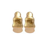 Bold Bamboo-Inspired Chunky Textured Gold Plated Hoop Earrings