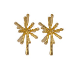 Bold Bloom Sculptural Gold Plated Statement Handmade Earrings