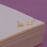 Bone Stud Earrings Cute Minimal Gold Plated Dog Bone Earrings for Pet Lovers