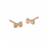 Bone Stud Earrings Cute Minimal Gold Plated Dog Bone Earrings for Pet Lovers