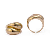 Chunky Gold Dome Ring: Bold Geometric Brass Statement Jewelry