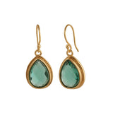 Citrine Faceted Pear Shape Earrings, Minimalist Gold Plated Brass Jewelry Apatite