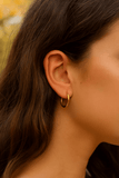 Classic Gold Plated Hoop Earrings Minimalist Everyday Jewelry