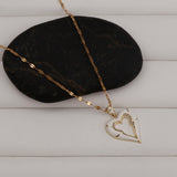 Classic Hollow Heart Pendant Elegant Cut - Out Heart Pendant Necklace Gold Plated Jewelry For Her