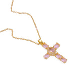 Cross Necklace Gold Plated Religious Cross Charm Unisex Women Men Necklace Pray Christian Faith Pendant