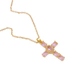 Cross Necklace Gold Plated Religious Cross Charm Unisex Women Men Necklace Pray Christian Faith Pendant
