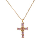 Cross Necklace Gold Plated Religious Cross Charm Unisex Women Men Necklace Pray Christian Faith Pendant