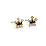 Crown Stud Trendy Gold Plated Earrings Royal Style Jewelry