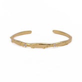 Cubic Zircon Bangle Aesthetic Open Cuff Bangle Adjustable Gold Plated Jewelry