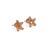 Cubic Zircon Gemstone Earrings Baguette Star Stud Earrings Gold Plated Jewelry For Her