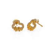 Cubic Zircon Gemstone Jewelry Golden Cloud Raindrop Stud Earrings For Kids