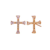Cubic Zircon Gemstone Stud Earrings Aesthetic Christian Jewelry Gold Plated Jewelry