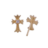 Cubic Zircon Gemstone Stud Earrings Cute Tiny Gold Plated Earrings For Her