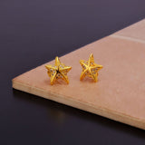 Cubic Zircon Gemstone Studs Gold Plated Starfish Stud Earrings For Kids
