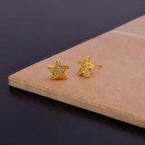 Cubic Zircon Gemstone Studs Mini Starfish Gold Stud Earrings For Kids