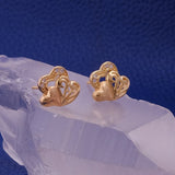 Cubic Zircon Triple Heart Stud Earrings Gold Plated Jewelry For Her