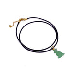 Cute Kangaroo Necklace Pink Animal Pendant, Gold Accent Choker for Women 5253 Green