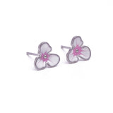 Cute Tiny Floral Studs Silver Plated Earrings Everyday Jewelry