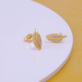 Delicate Gold-Plated Leaf Style Stud Earrings For women
