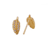 Delicate Gold-Plated Leaf Style Stud Earrings For women