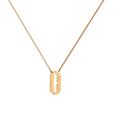 Edgy Blade Charm Necklace Minimal Gold Plated Necklace For Her