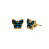 Elegant Enamel Butterfly Stud Gold Plated Animal Earrings