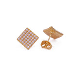 Elegant Pearl Gold Earrings Pearl Cluster Square Stud Earrings