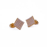 Elegant Pearl Gold Earrings Pearl Cluster Square Stud Earrings