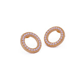 Elegant Pearl Open Oval Earrings Gold Plated Jewelry