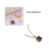 Emerald Raw Gemstone Pendants, Cushion Shape Gold Plated Charm Necklace CN - 1002