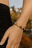 Enamel Evil Eye Bangle Adjustable Gold Plated Jewelry For Her