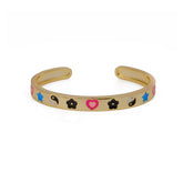 Enameled Adjustable Bangle Gold Plated Jewelry For Her