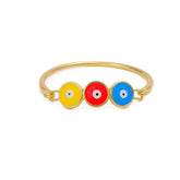 Enameled Bangle Adjustable Gold Plated Jewelry For Her
