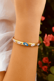 Enameled Bangle Aesthetic Gold Plated Jewelry For Her