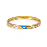Enameled Bangle Aesthetic Gold Plated Jewelry For Her