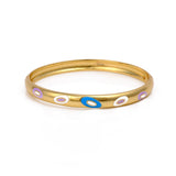 Enameled Bangle Aesthetic Gold Plated Jewelry For Her