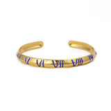Enameled Roman Number Bangle Adjustable Gold Plated Jewelry For Her